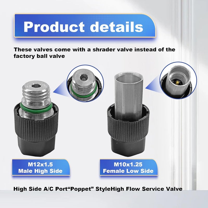 Pleoos Air Conditioning Valve Core Kit for R12 or R134a | Teflon Seal Refrigeration A/C Air Conditioning Service Valve Car & HVAC AC Charging Port Seal Caps Kit (A/C System Cap & Valve Seal Kits) - Image 4